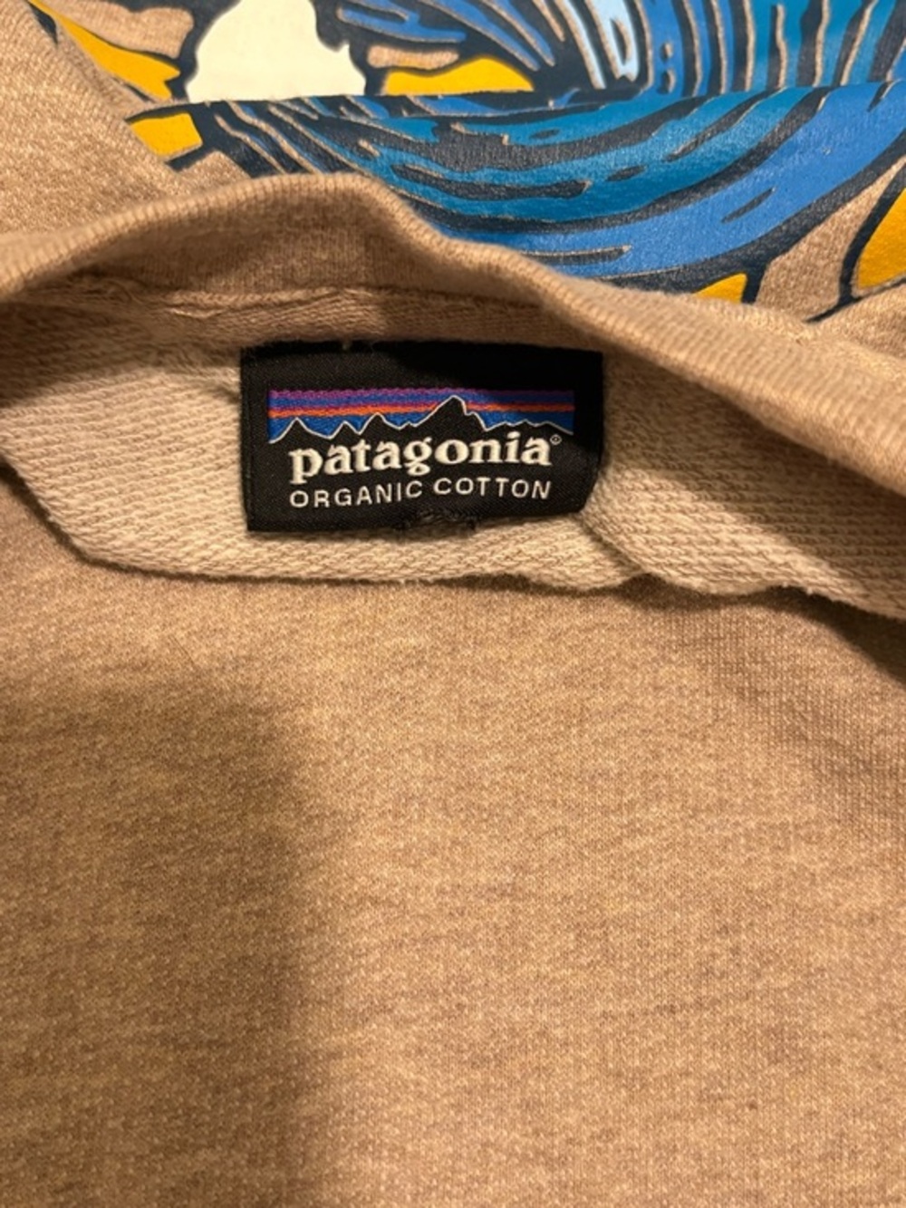 Patagonia Beige Graphic Long Sleeve‎ Tee Mens M - Picture 6 of 6